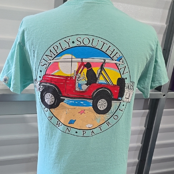 Simply Southern Green Beach Scene Short Sleeve Tee - Picture 1 of 13